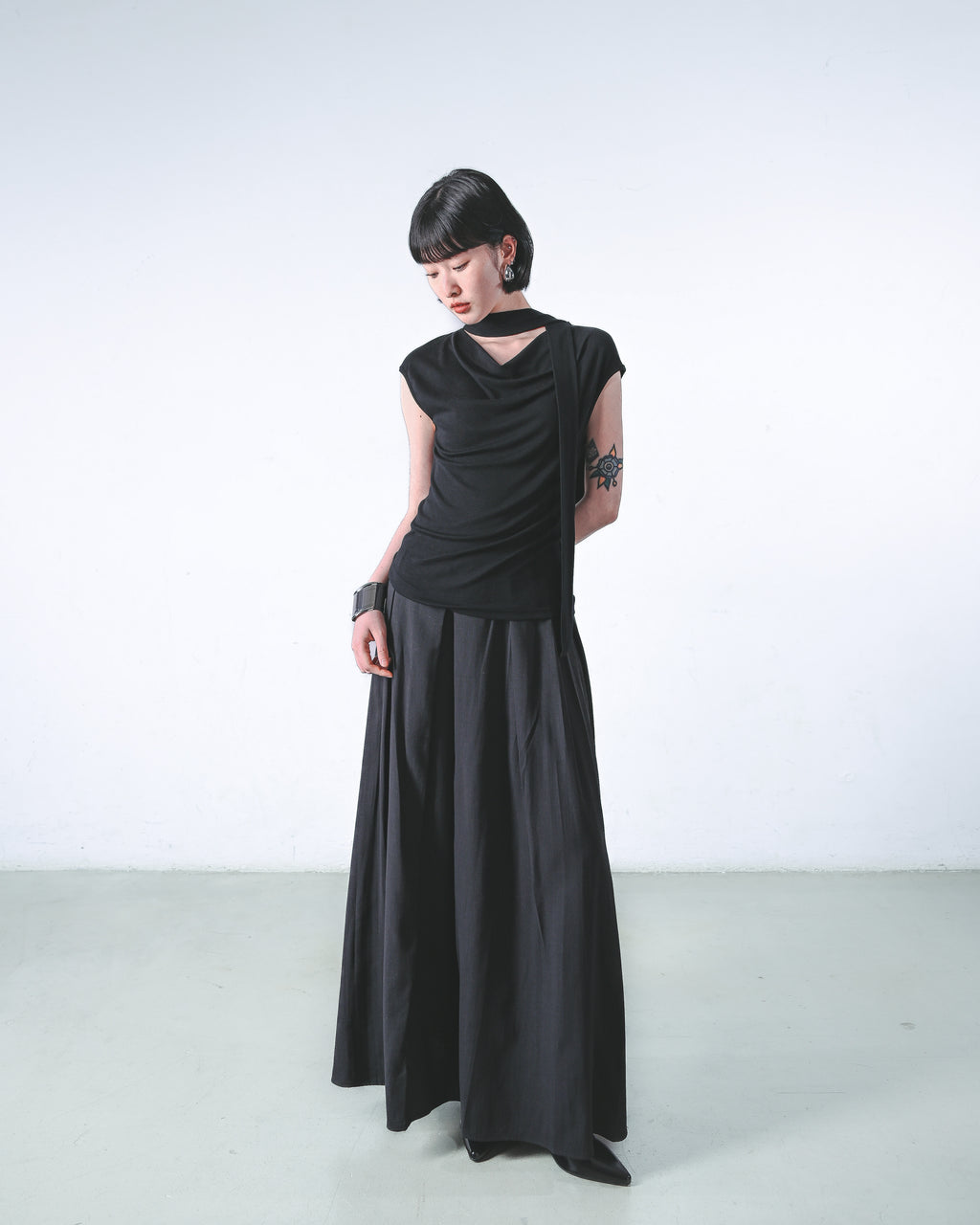 Flowing Wide-Leg Skirt Pants