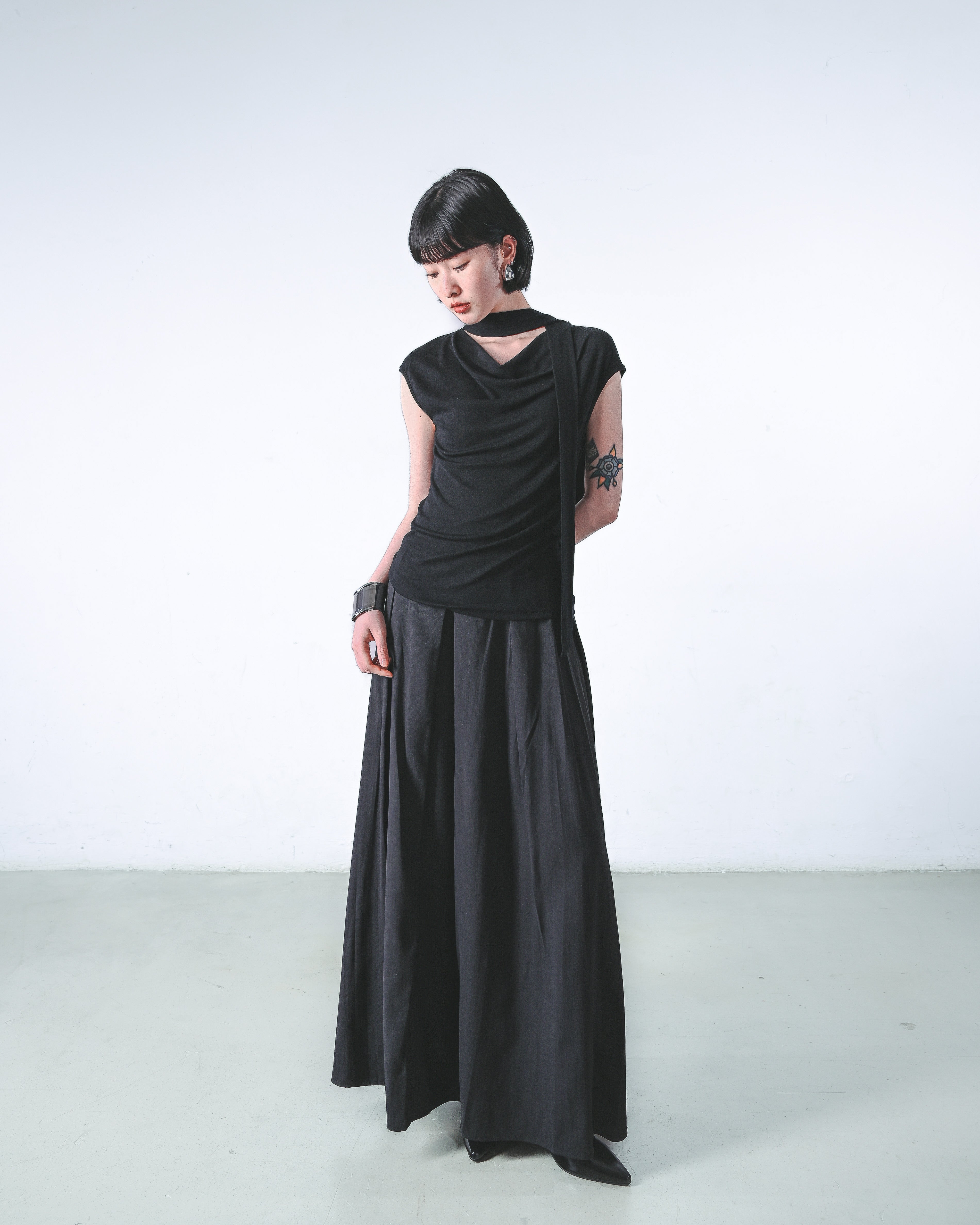Flowing Wide-Leg Skirt Pants