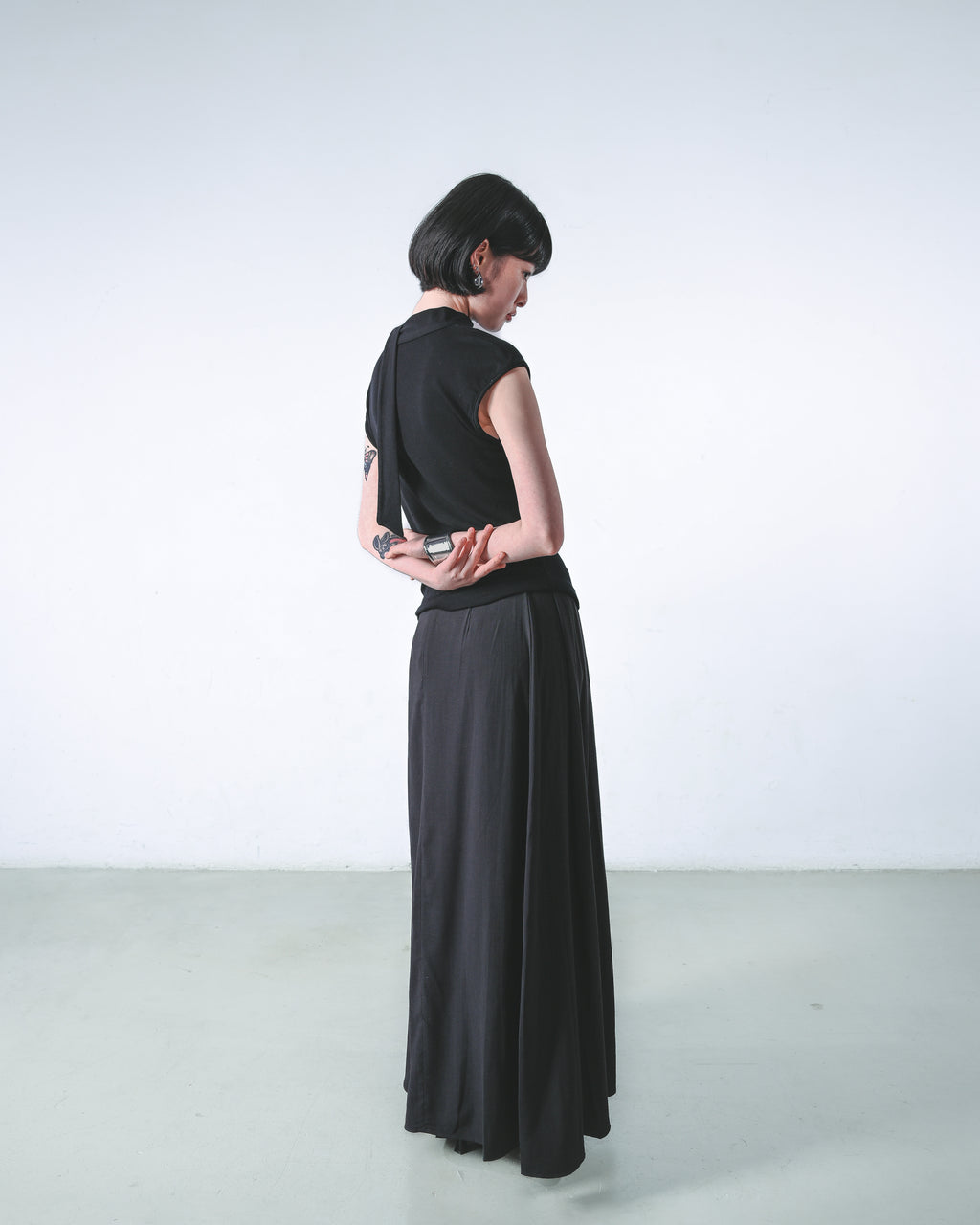 Flowing Wide-Leg Skirt Pants
