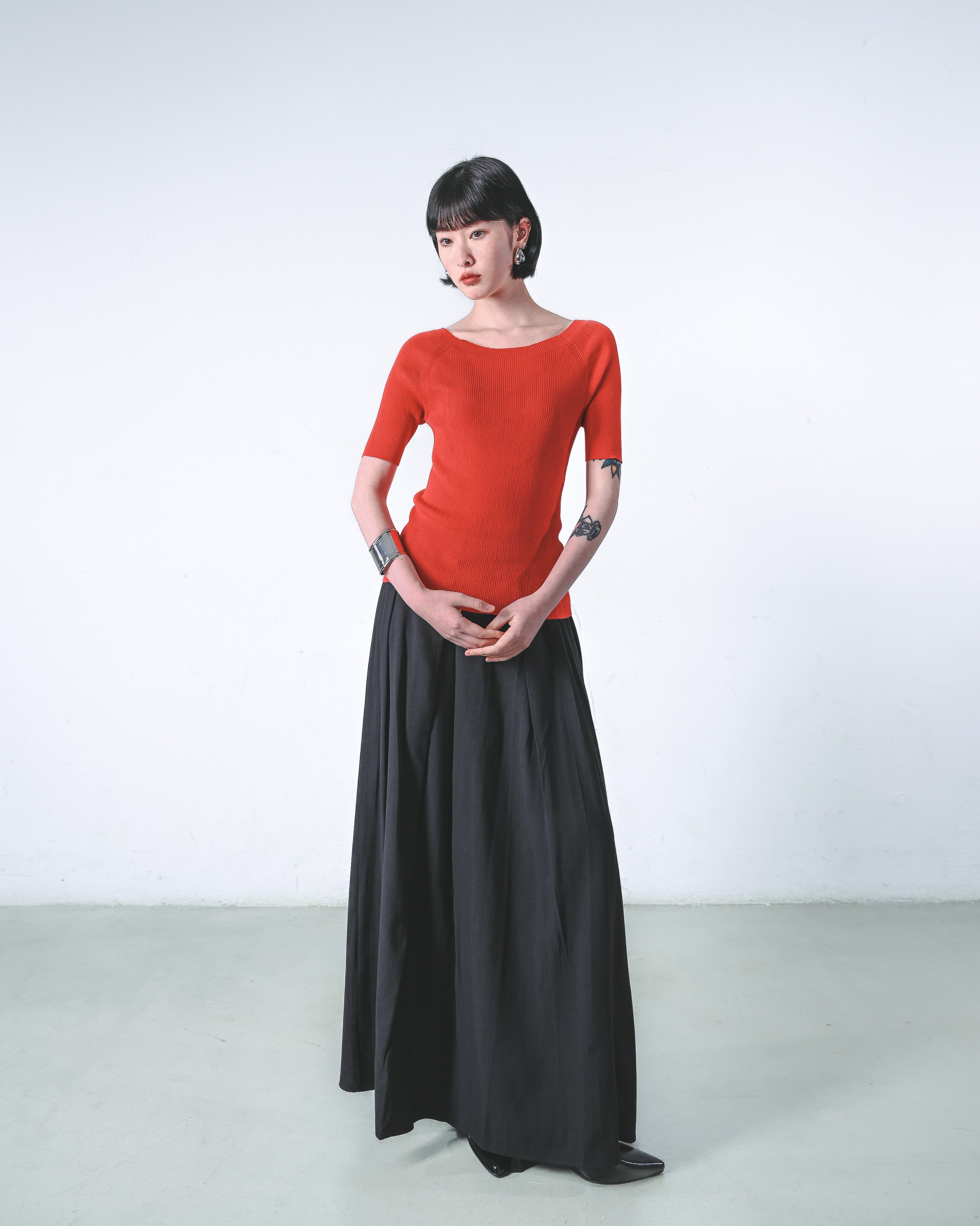 Sheer-Back Knit Top