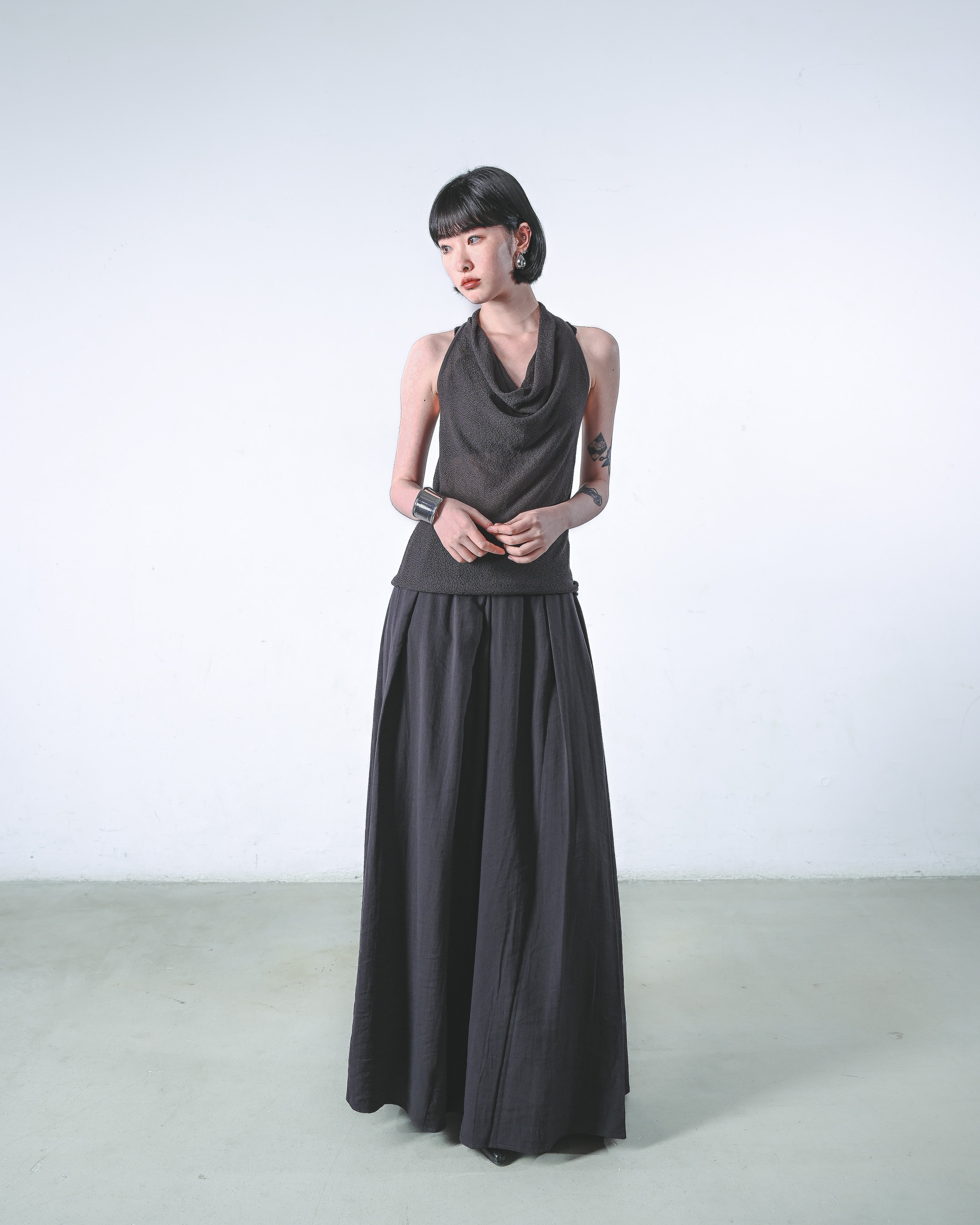Flowing Wide-Leg Skirt Pants