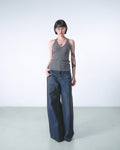 V‑Neck Open‑Back Knit Cami
