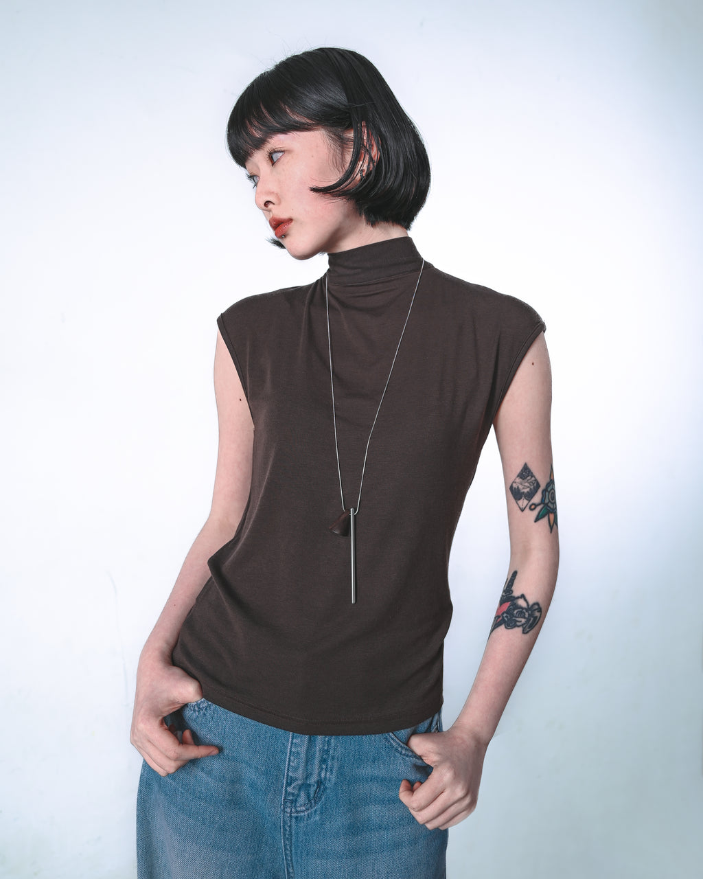 Tie‑Neck Knit Top