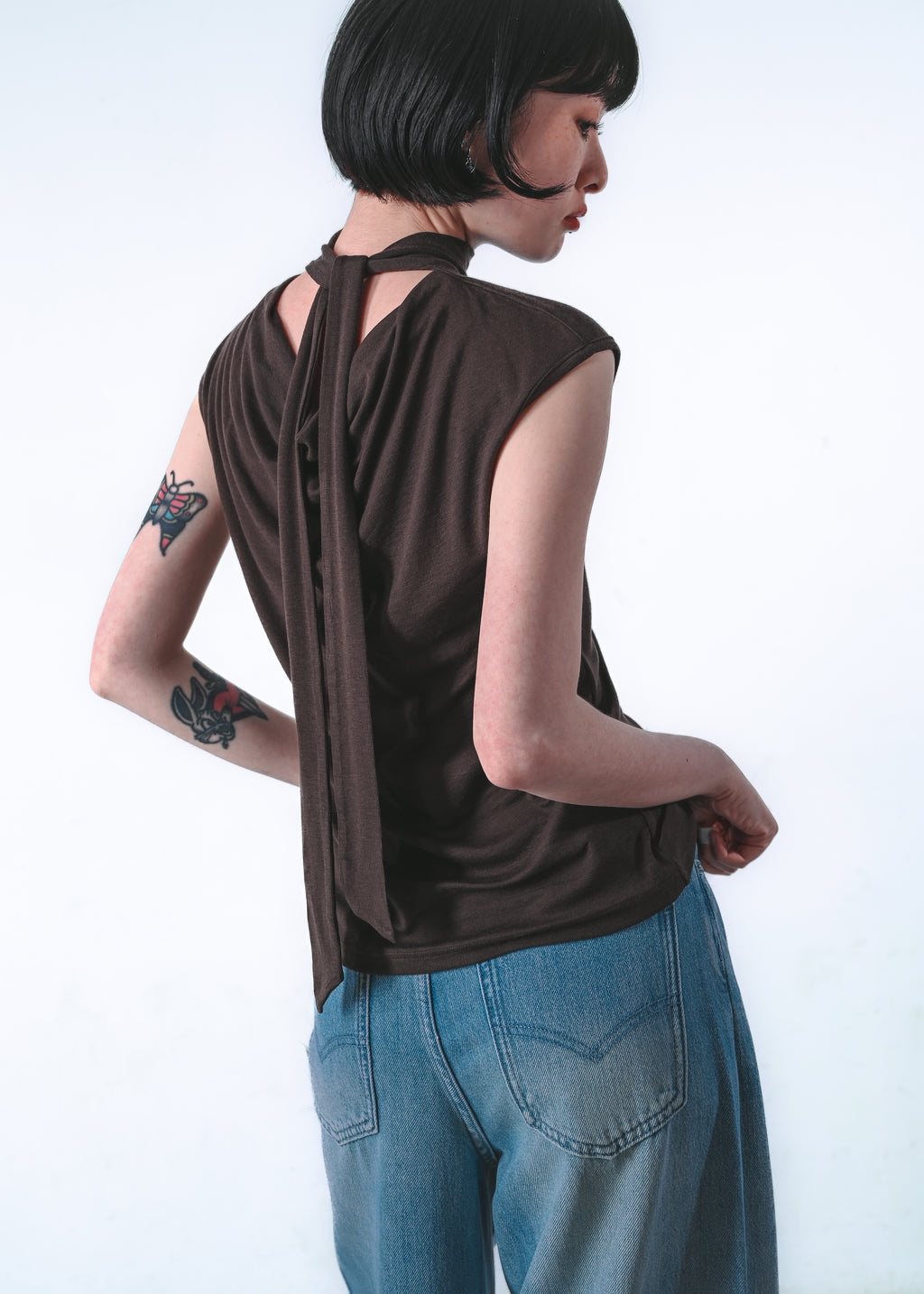 Tie‑Neck Knit Top