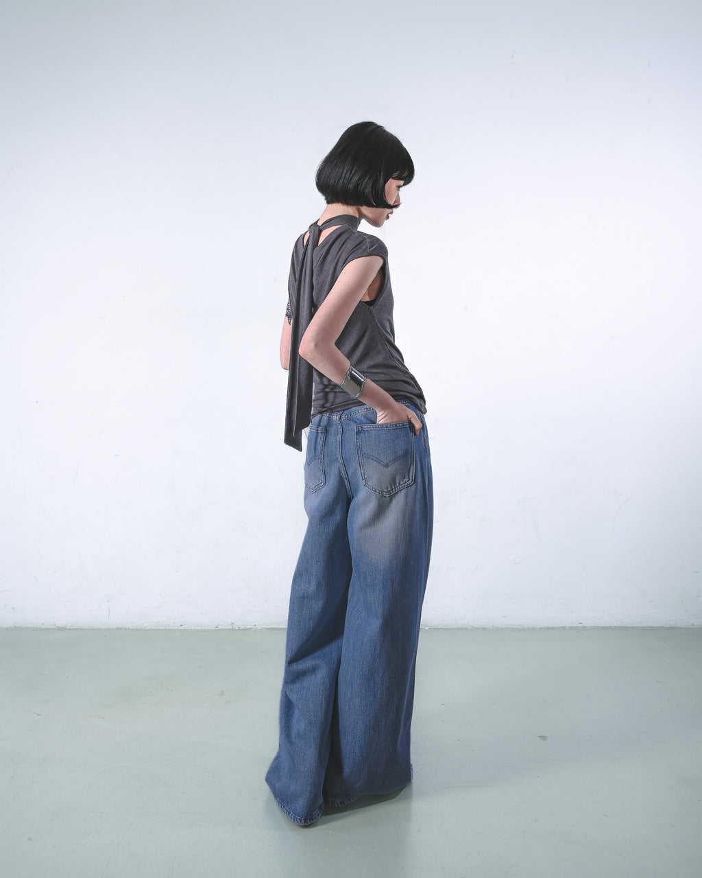 Flared Wide-Leg Jeans
