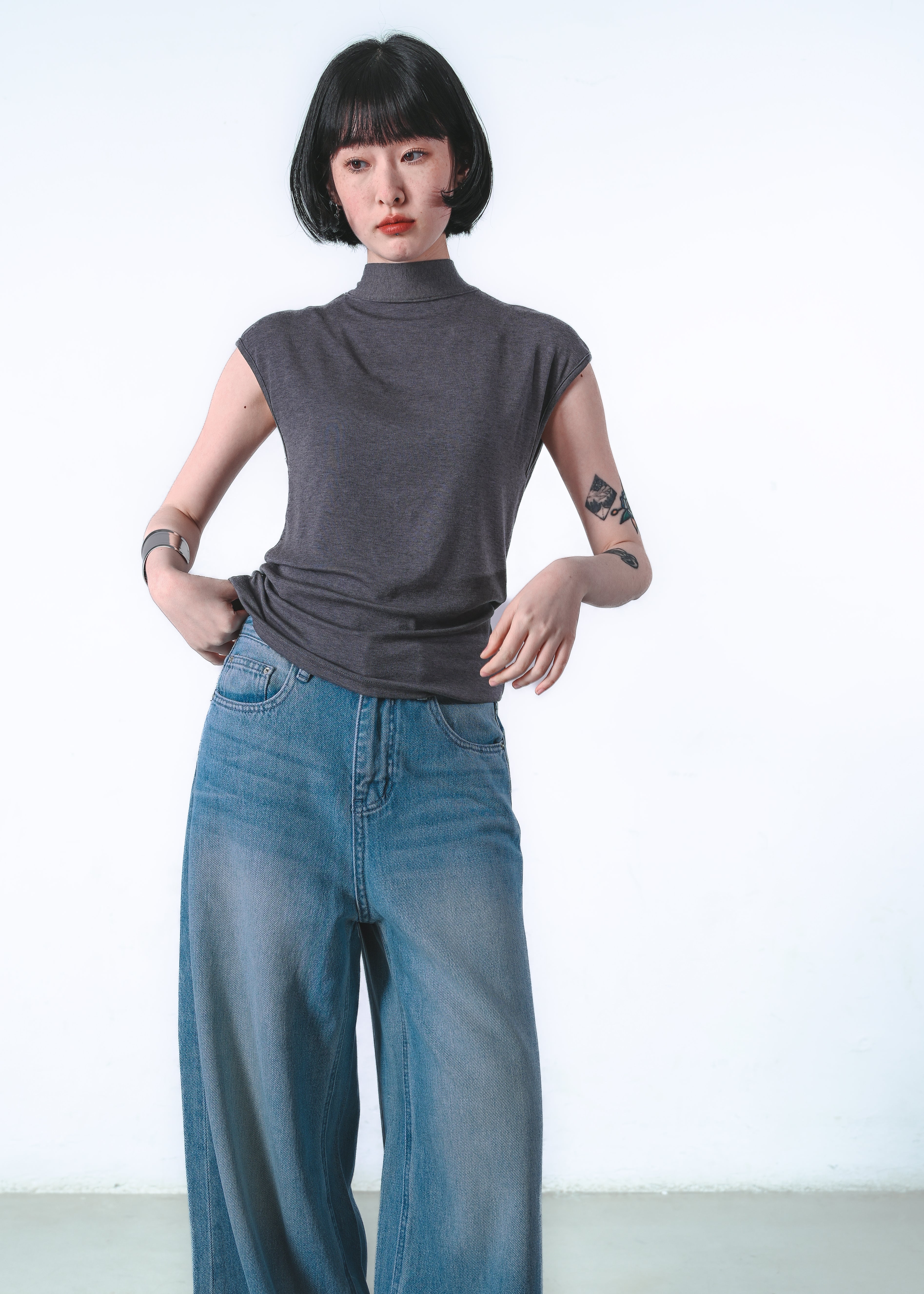 Tie‑Neck Knit Top