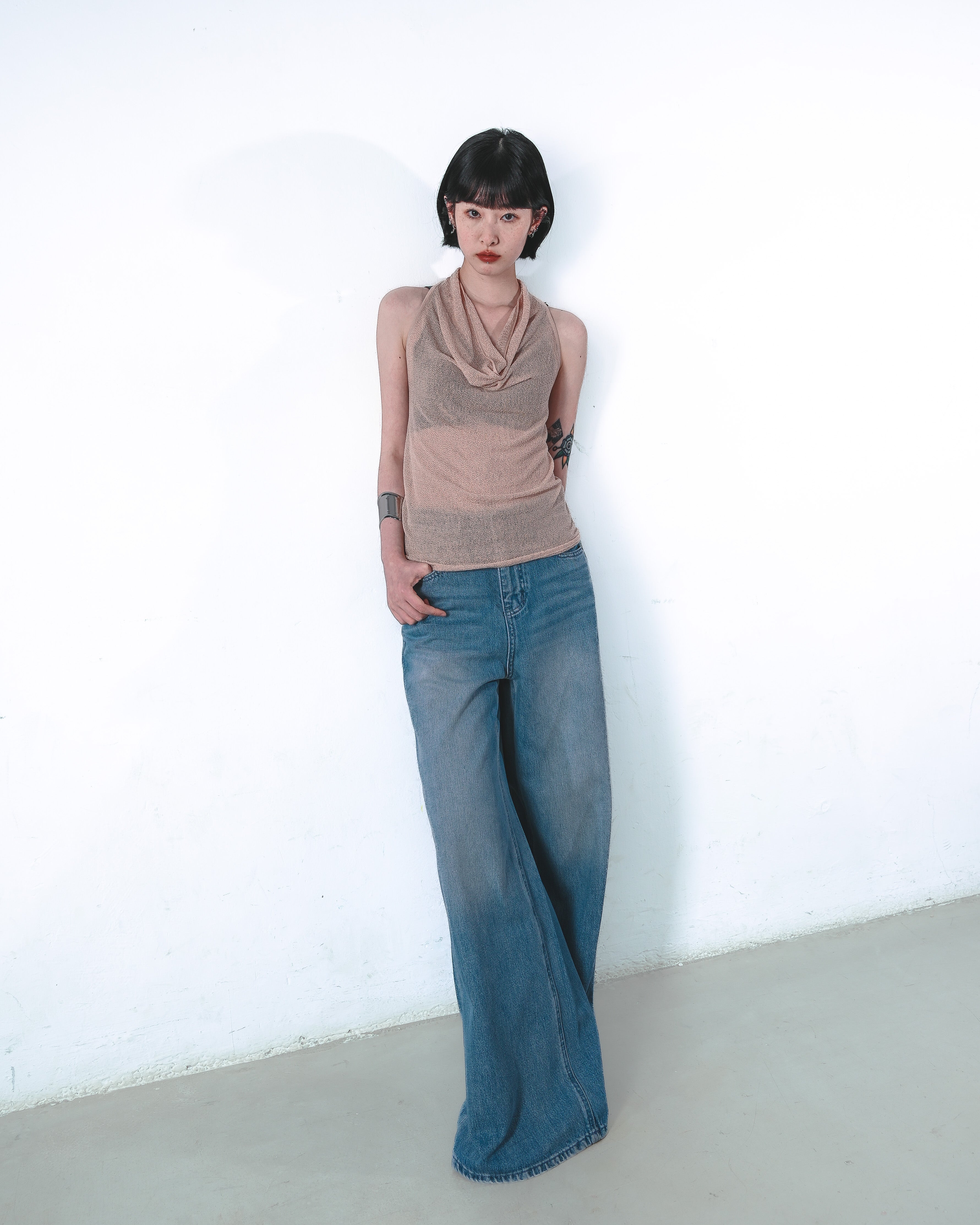 Flared Wide-Leg Jeans