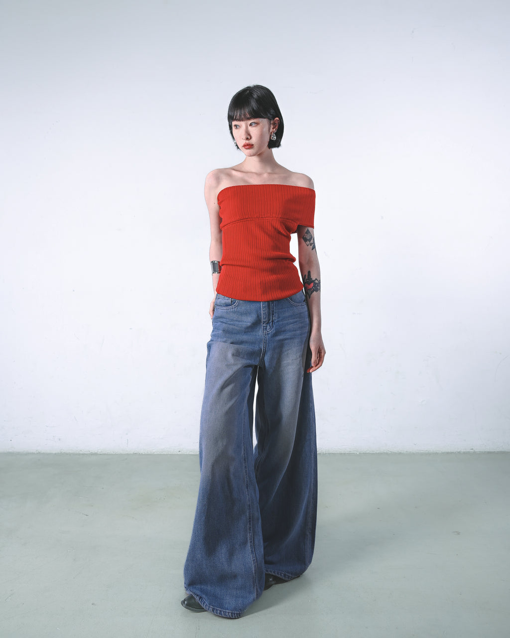 Flared Wide-Leg Jeans