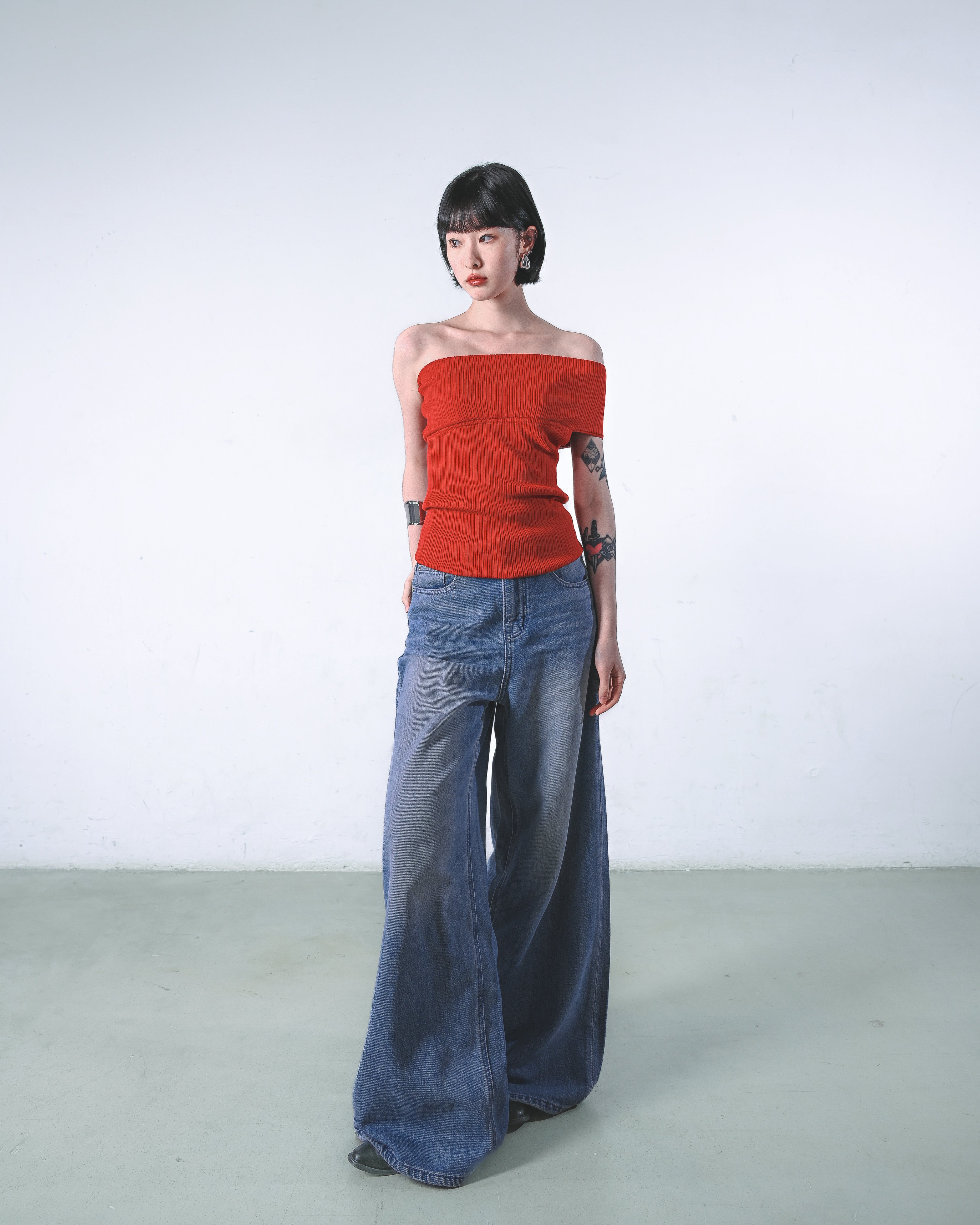 Flared Wide-Leg Jeans