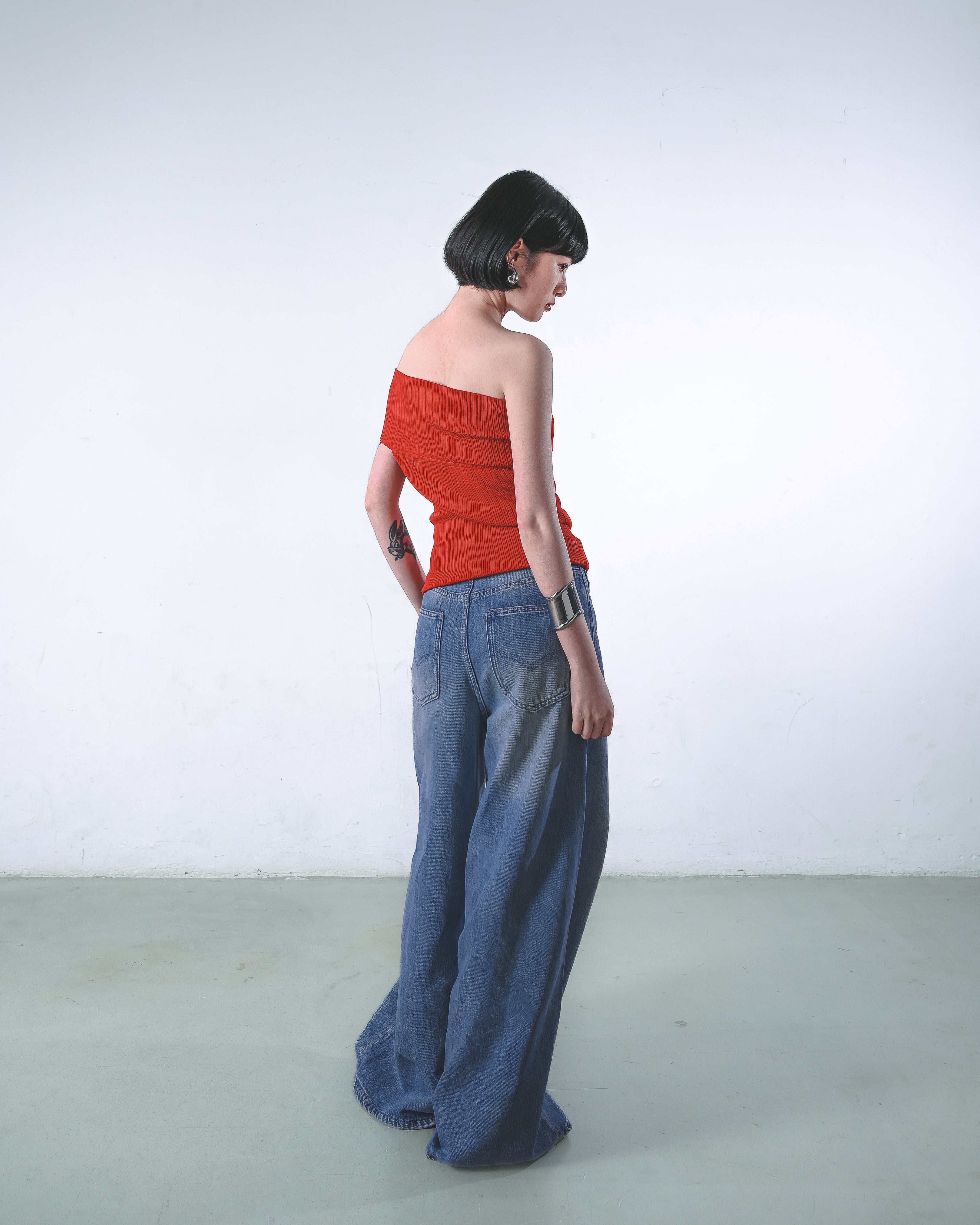 One-Shoulder Knit Tube Top