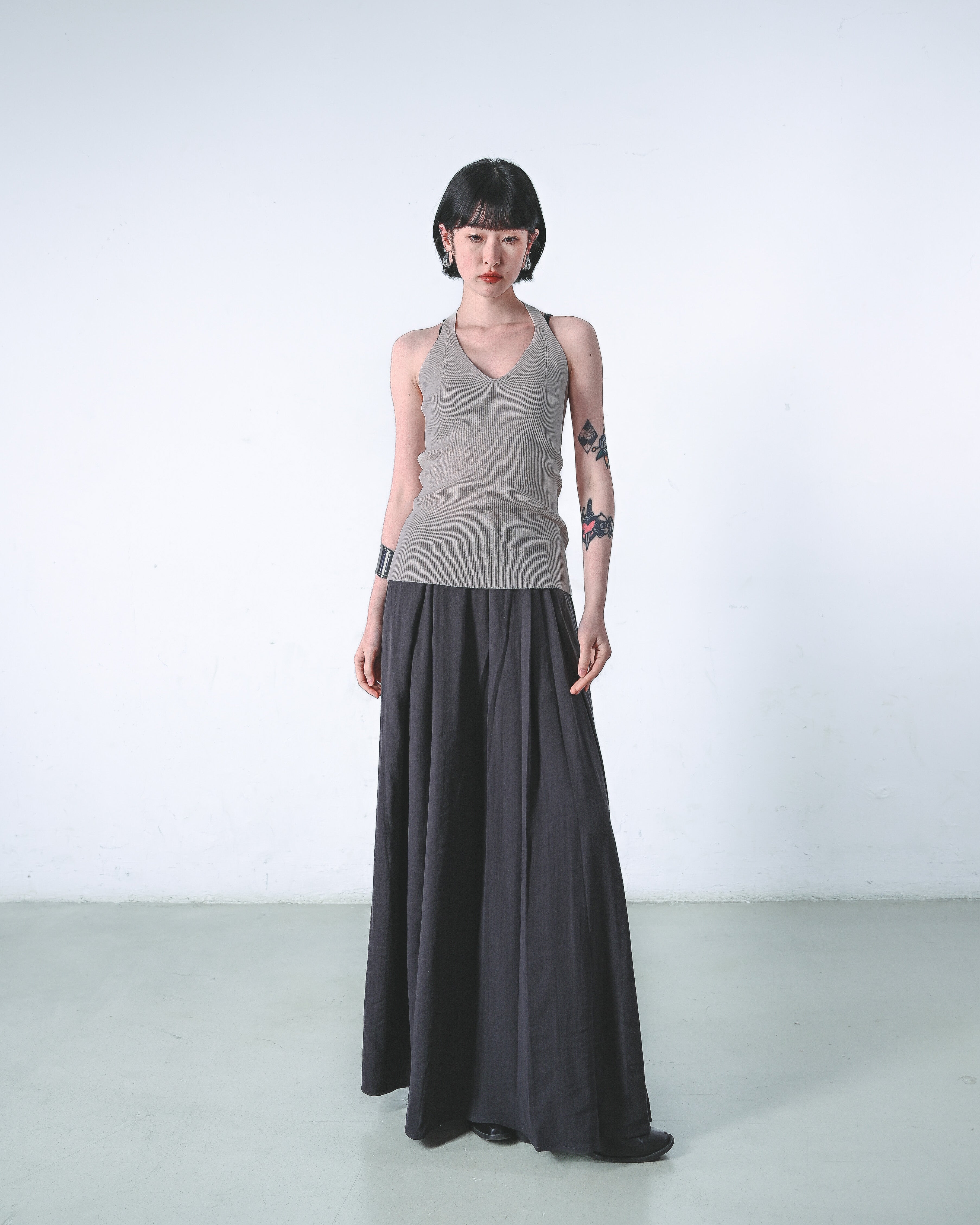 Flowing Wide-Leg Skirt Pants
