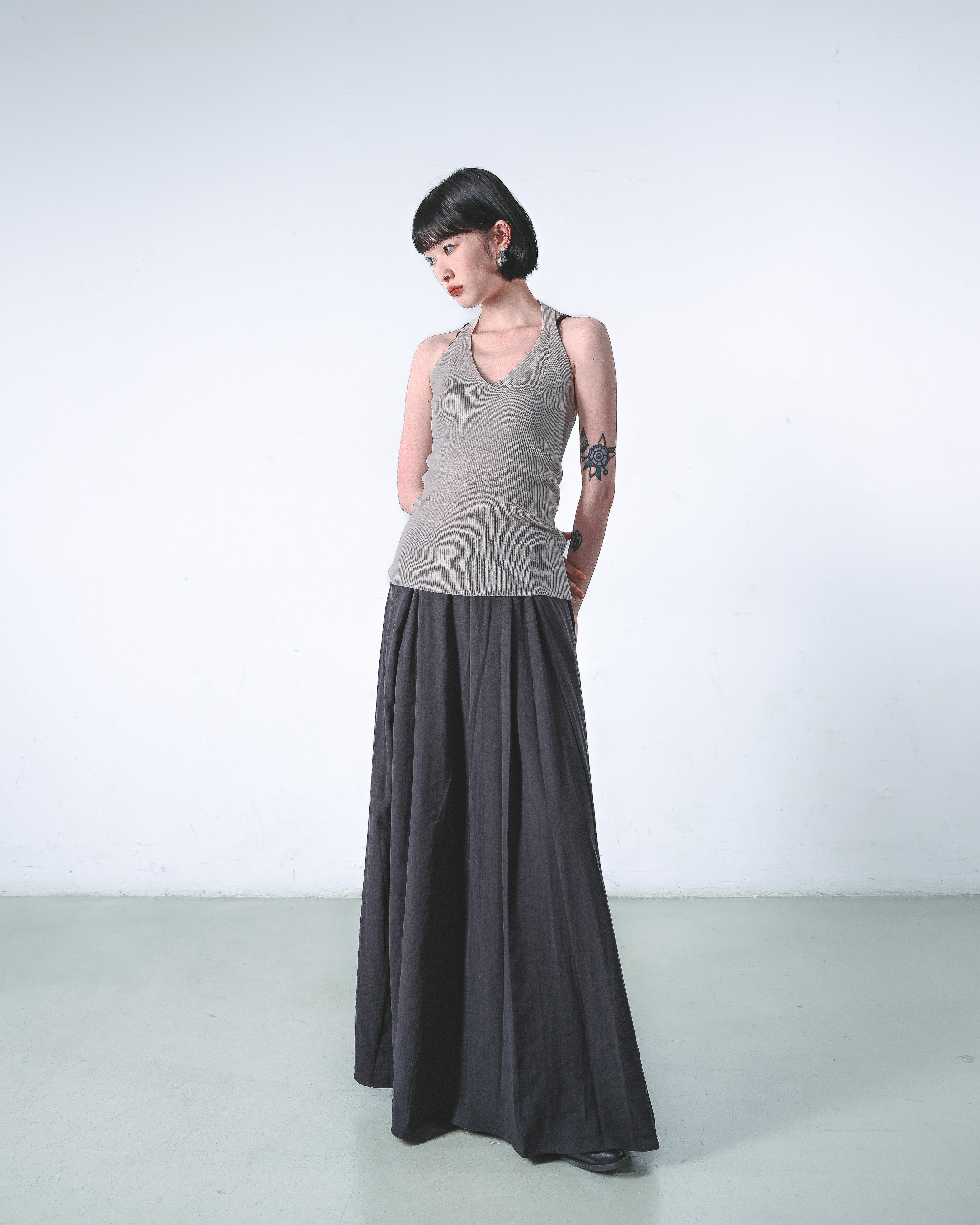 V‑Neck Open‑Back Knit Cami