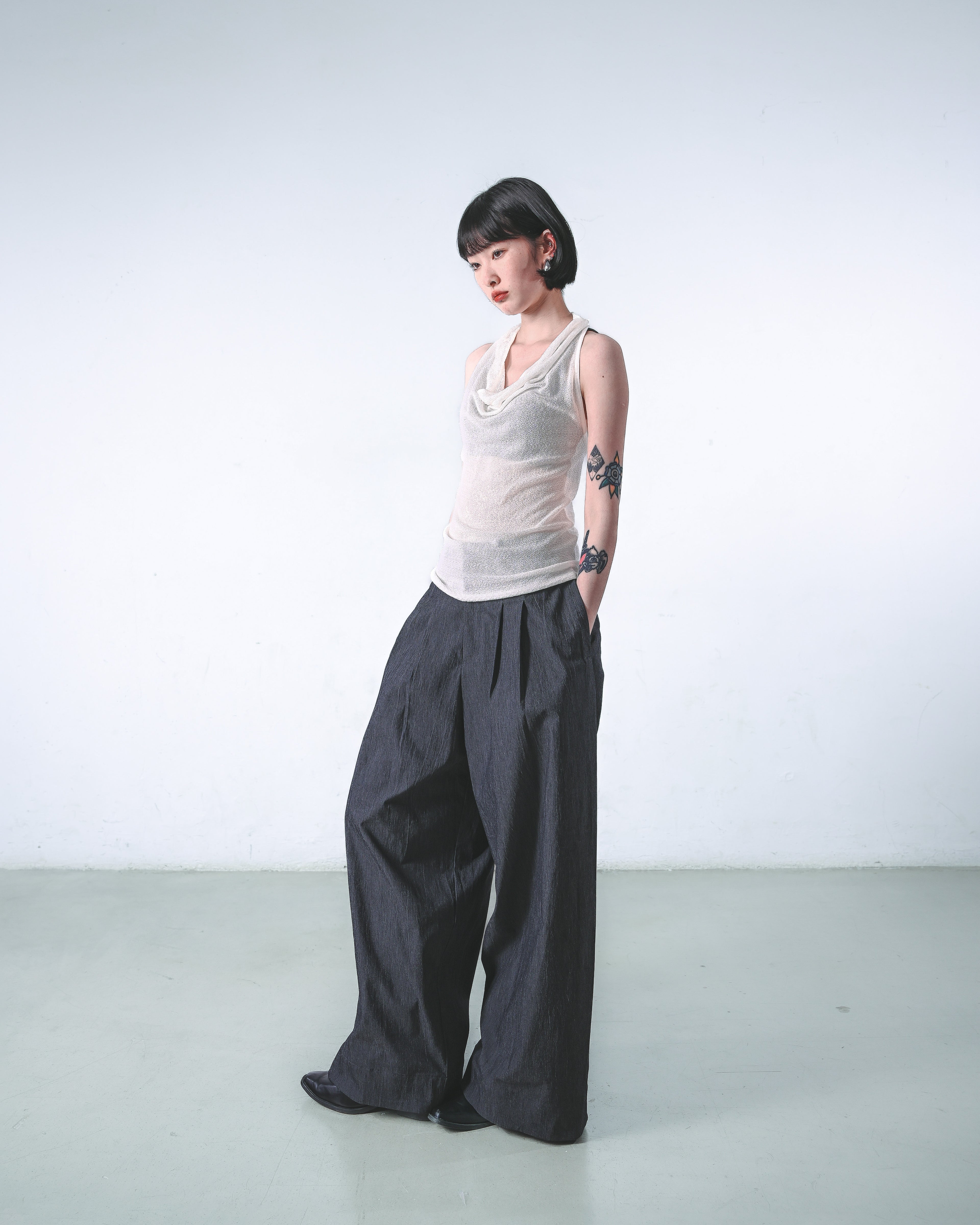 Wide-Leg Spring Trousers