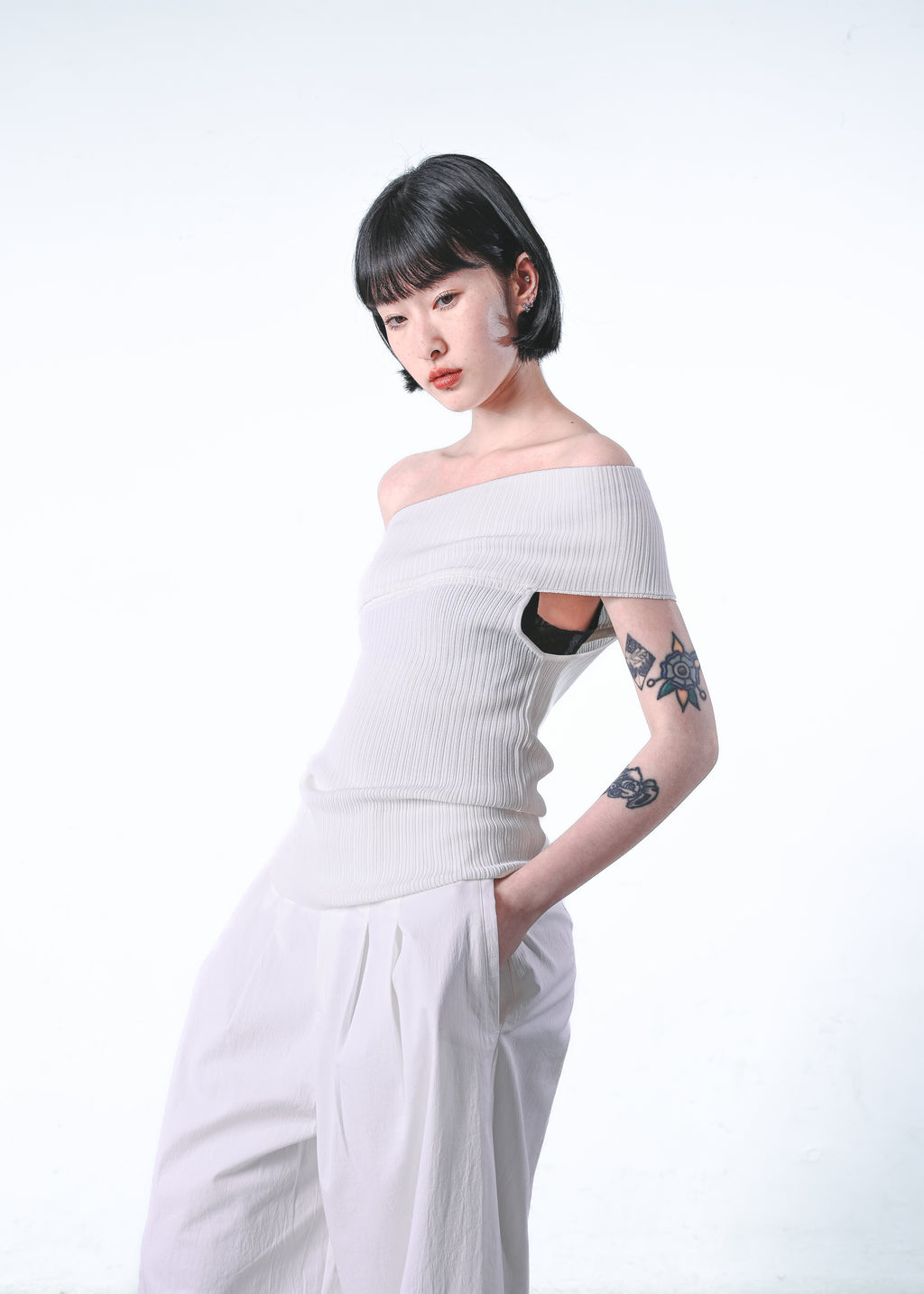 One-Shoulder Knit Tube Top