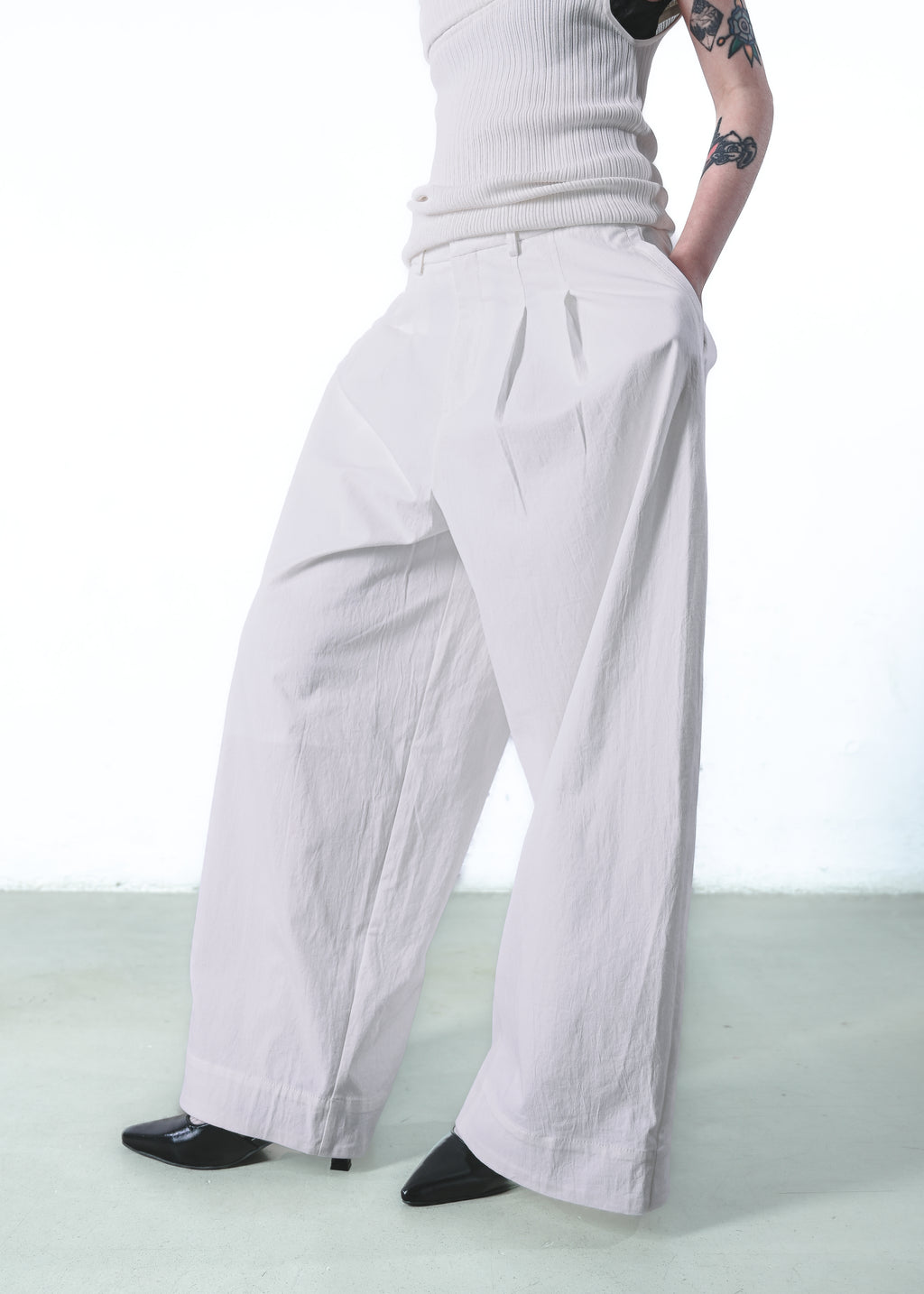 Wide-Leg Spring Trousers