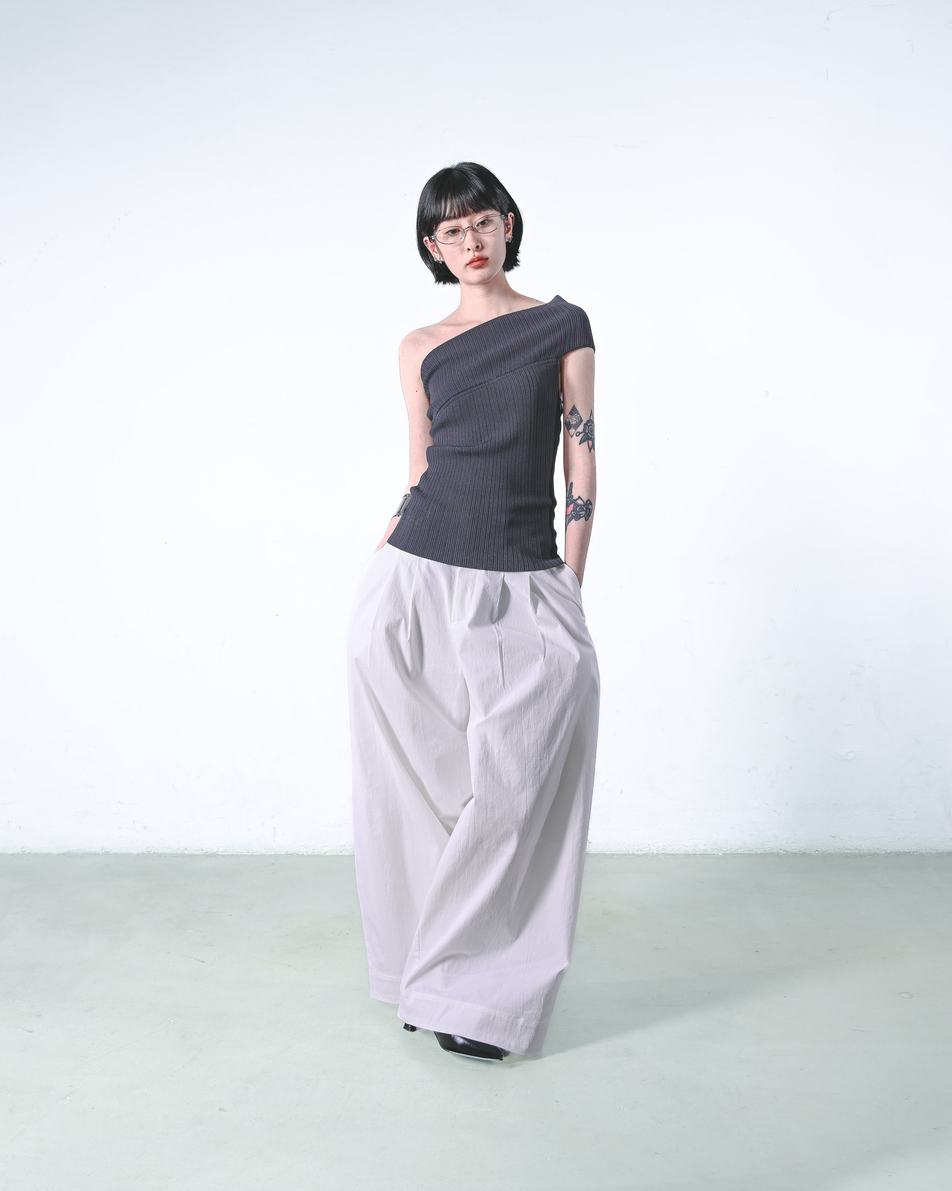 One-Shoulder Knit Tube Top