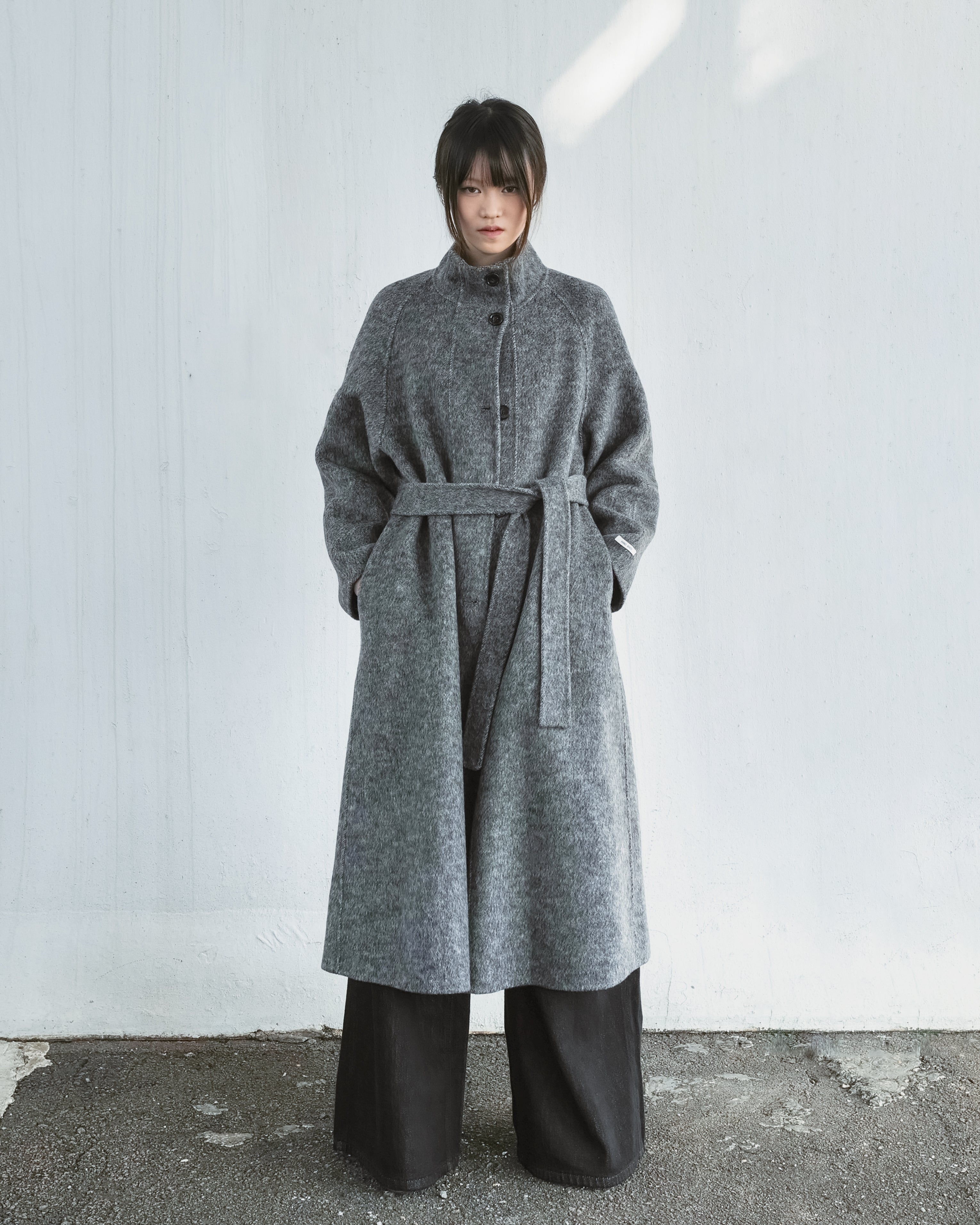 Turtleneck Dark Gray Long Coat