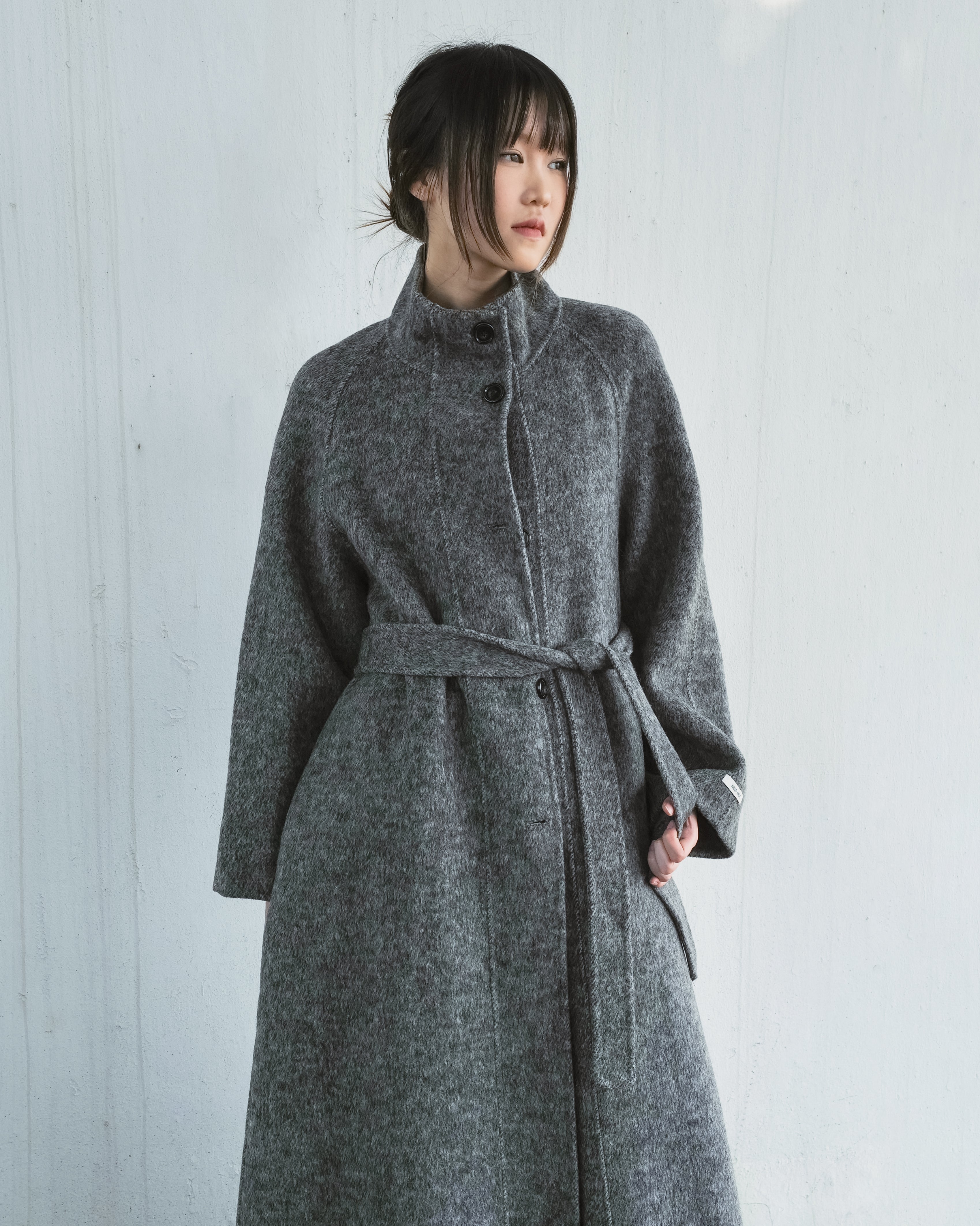 Turtleneck Dark Gray Long Coat