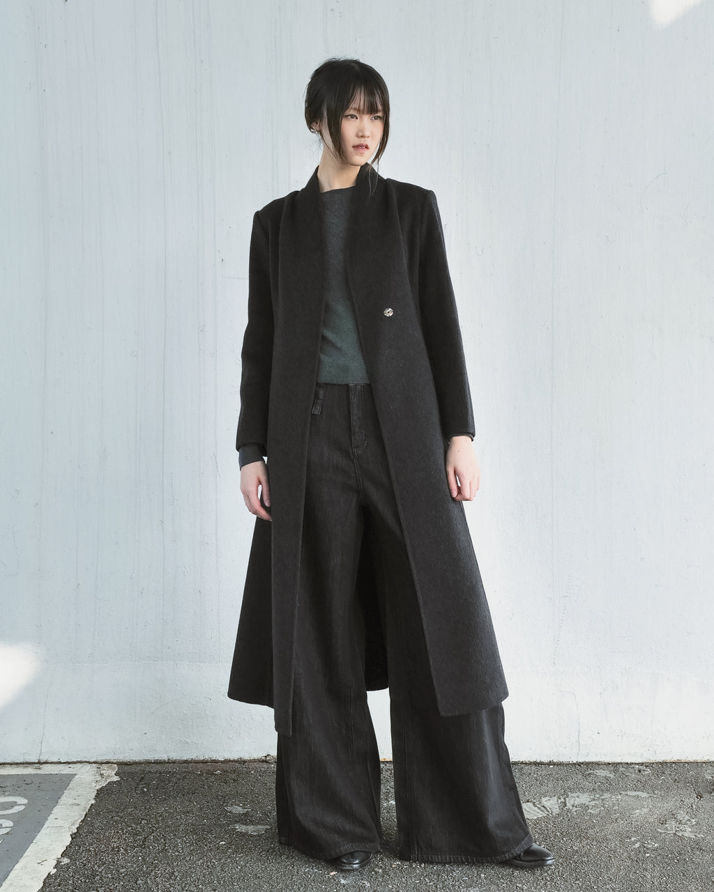 Sleek Minimalist Black Long Coat