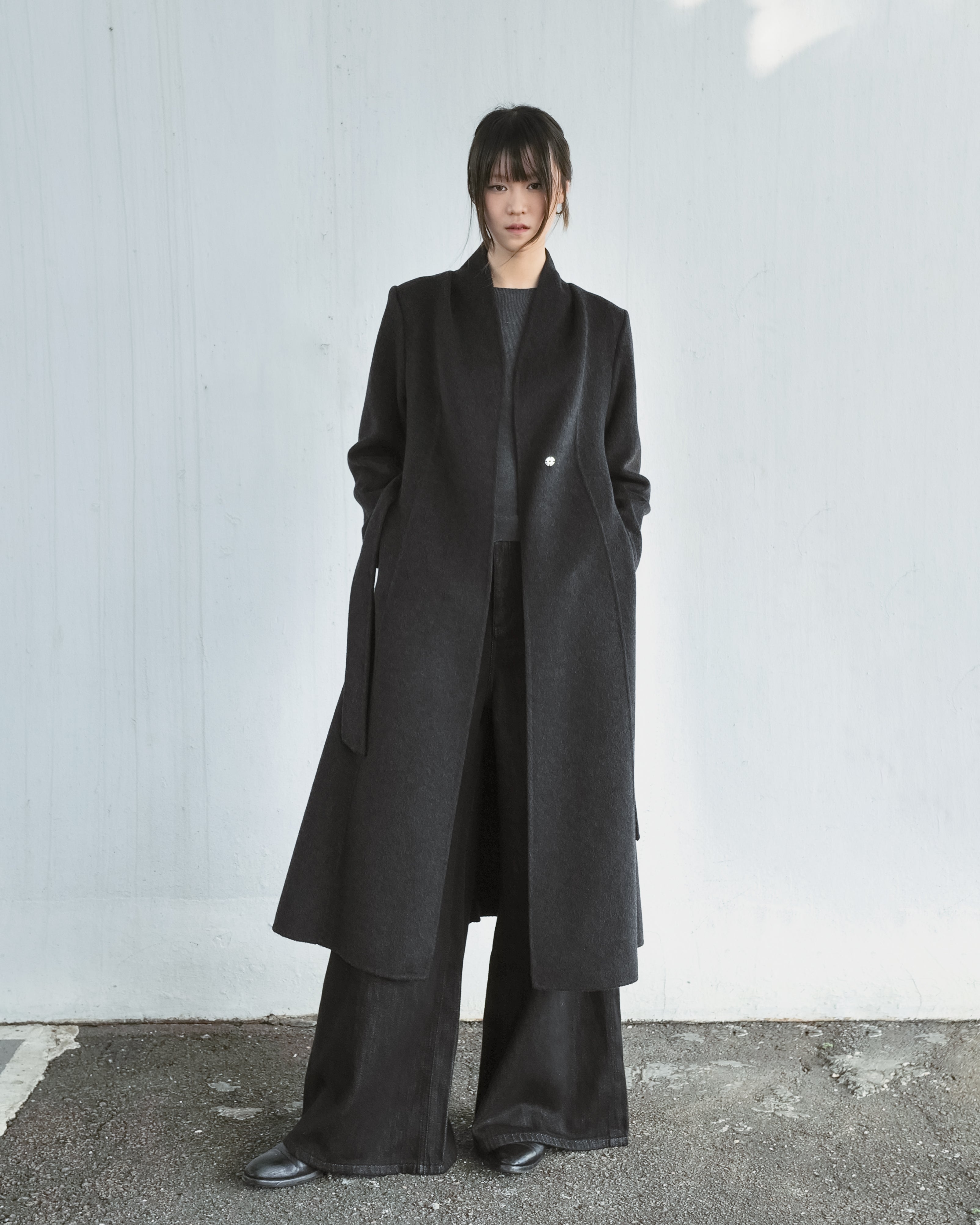 Sleek Minimalist Black Long Coat