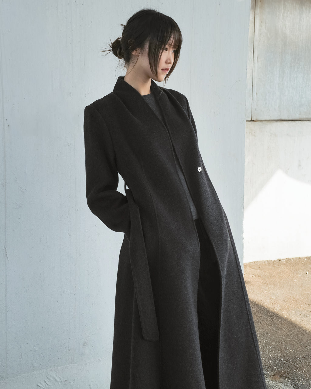 Sleek Minimalist Black Long Coat