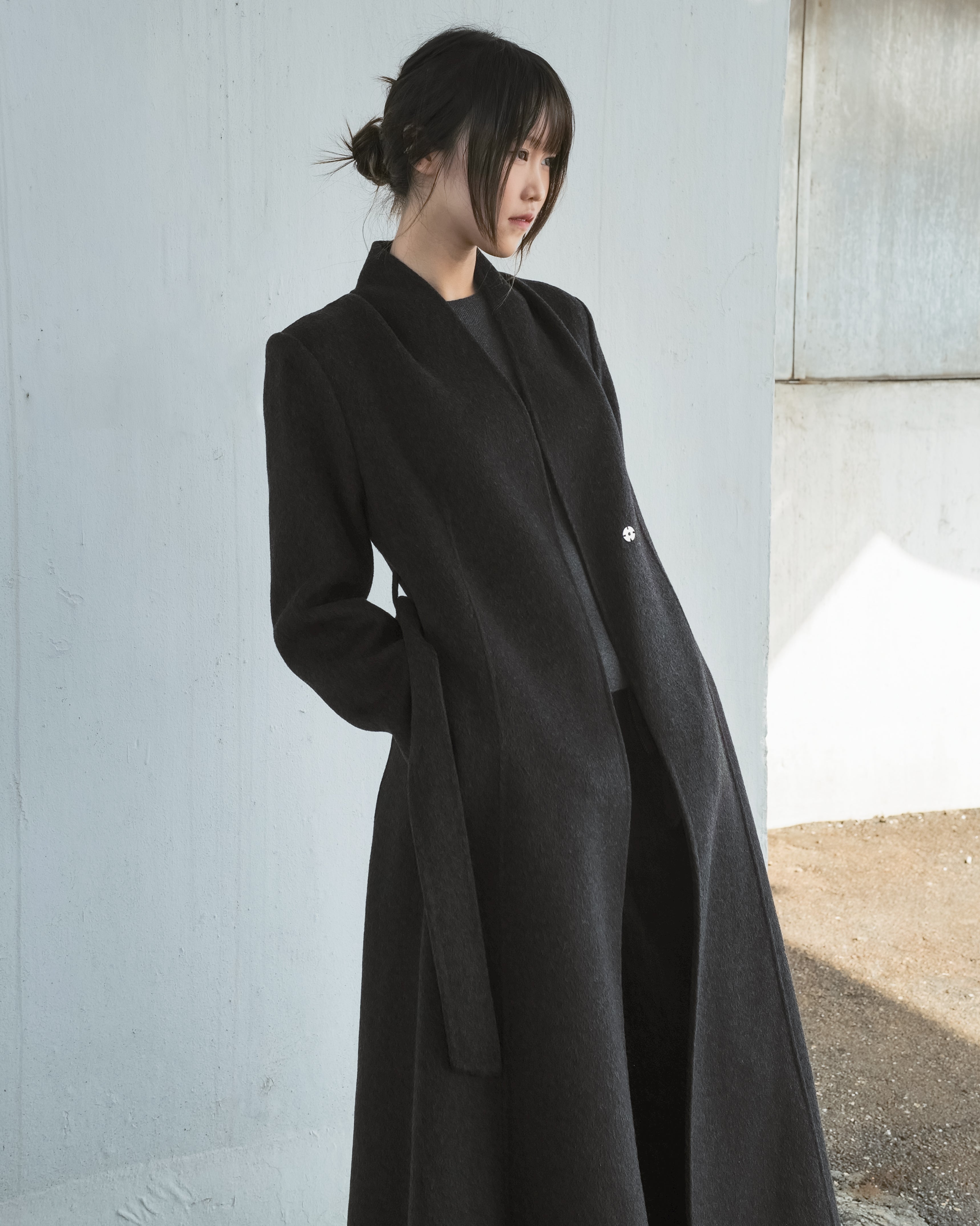 Sleek Minimalist Black Long Coat