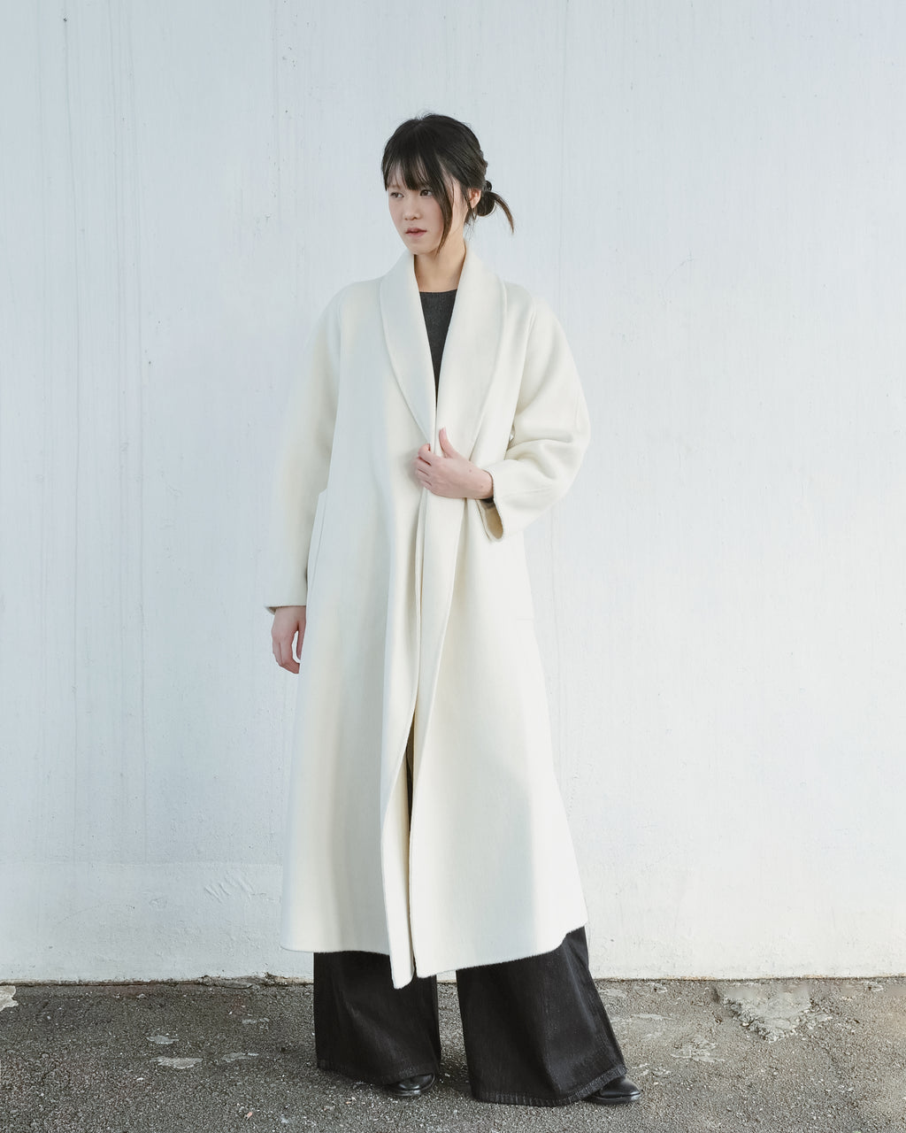 Wide-Lapel Long Coat