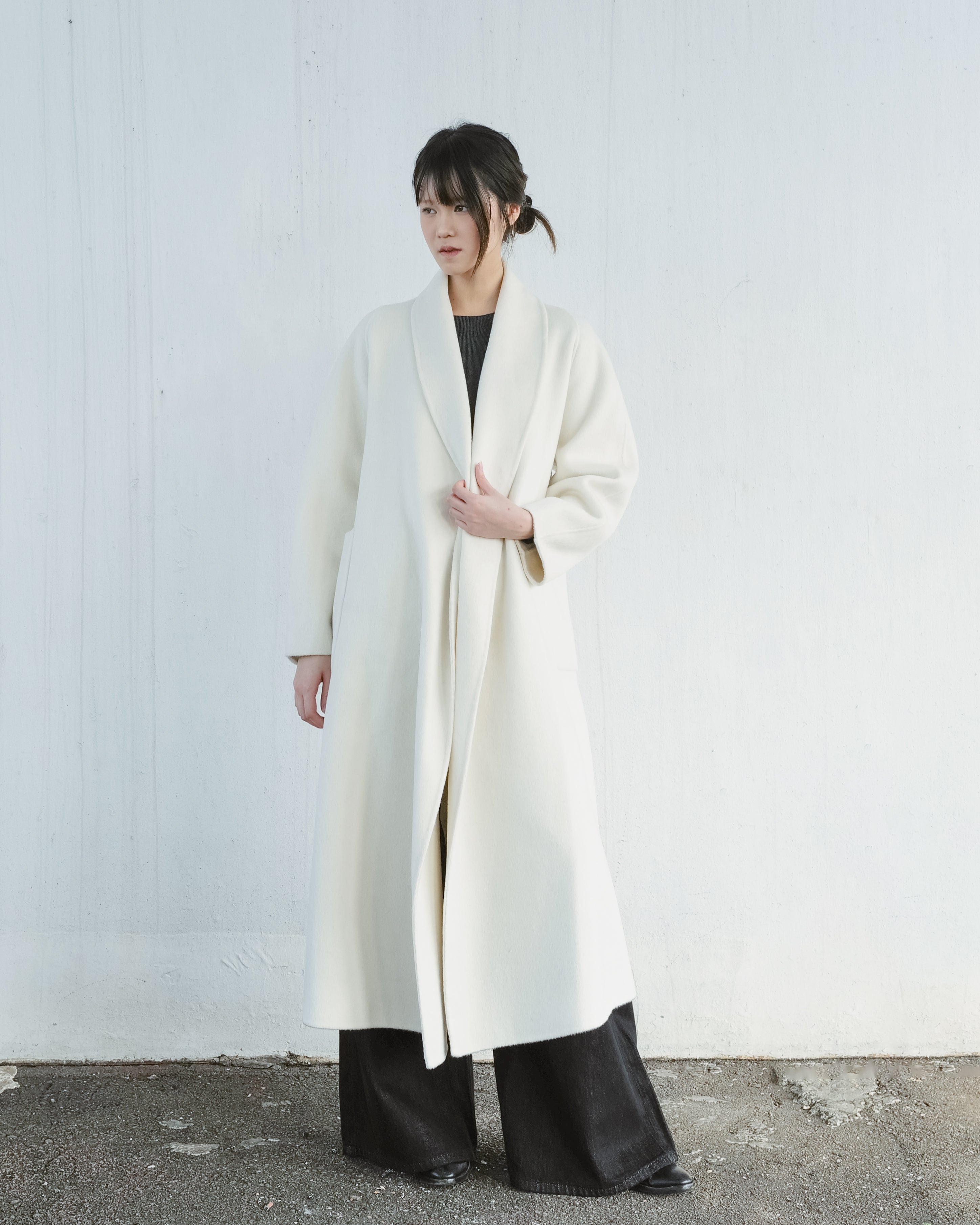 Wide-Lapel Long Coat
