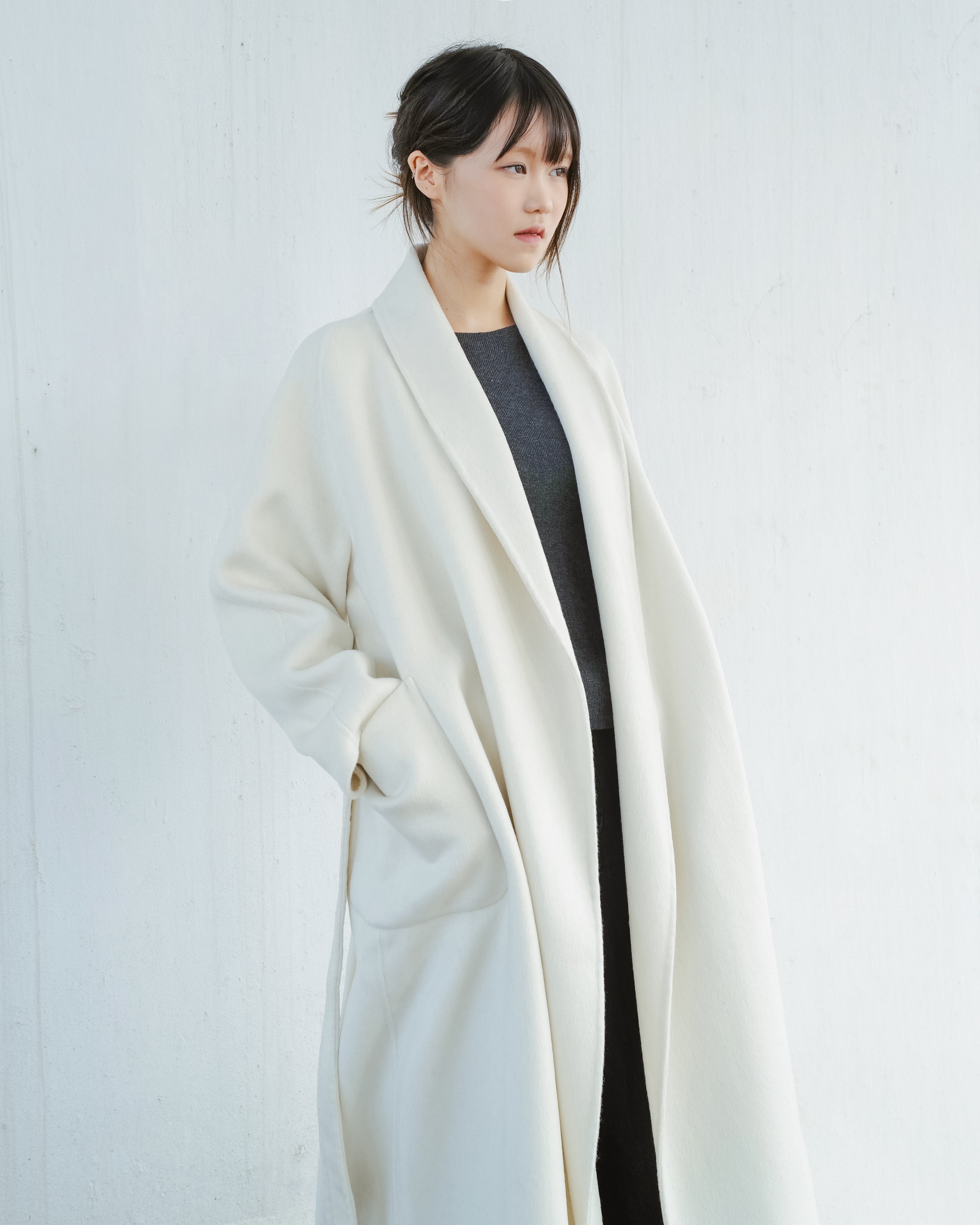 Wide-Lapel Long Coat
