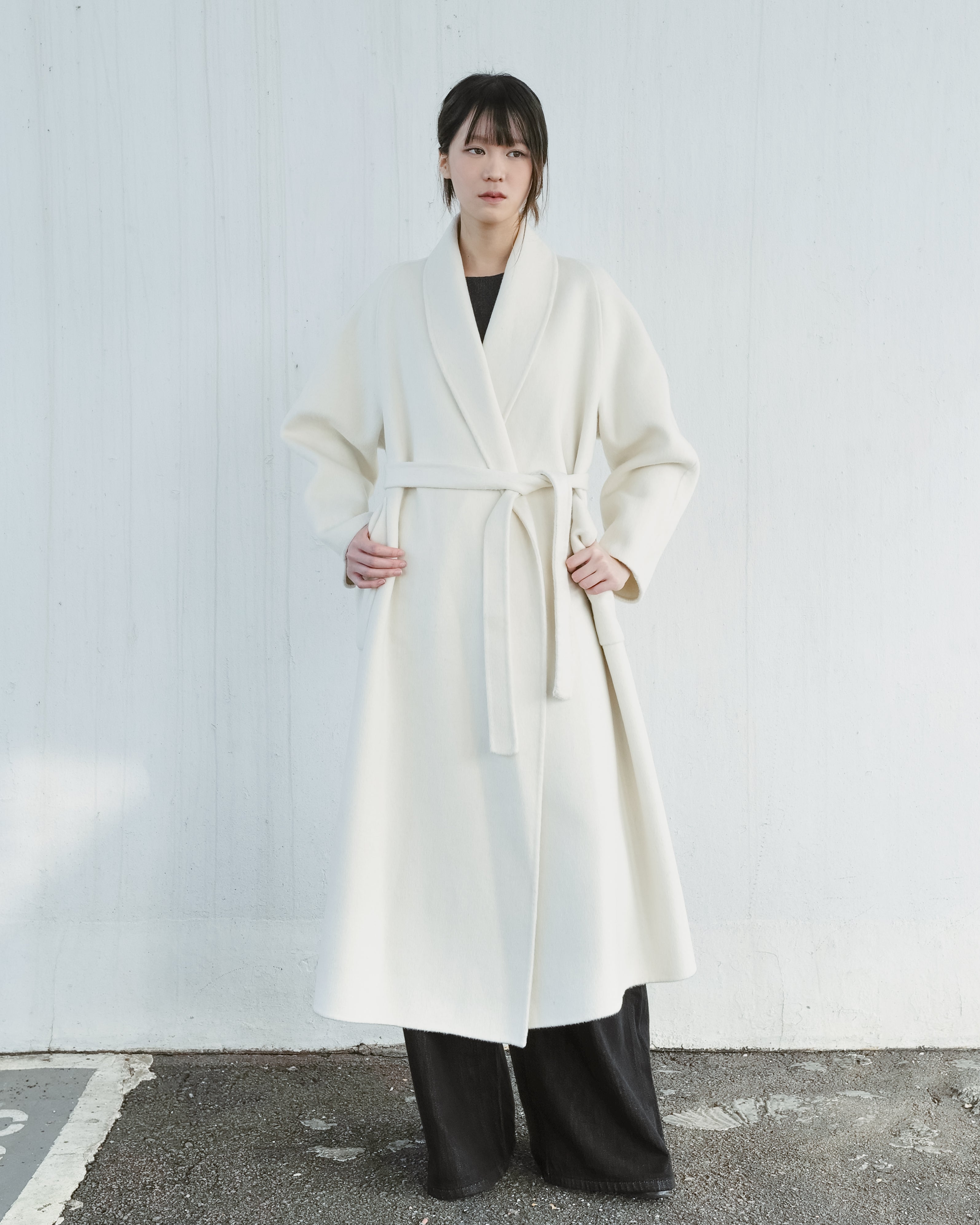 Wide-Lapel Long Coat