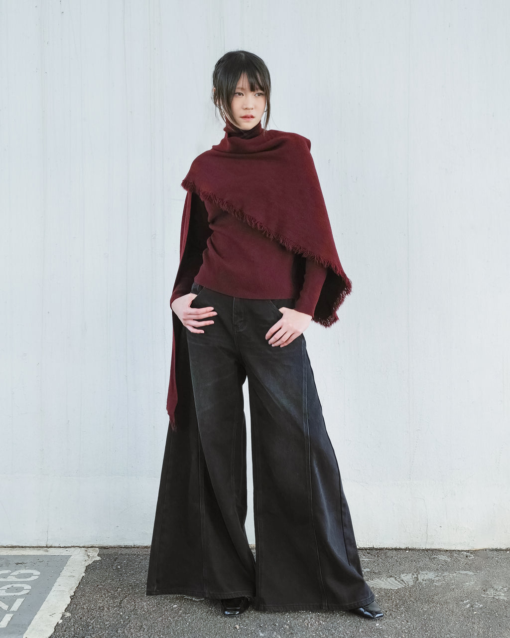 Knit Set - Turtleneck Sweater with Matching Scarf