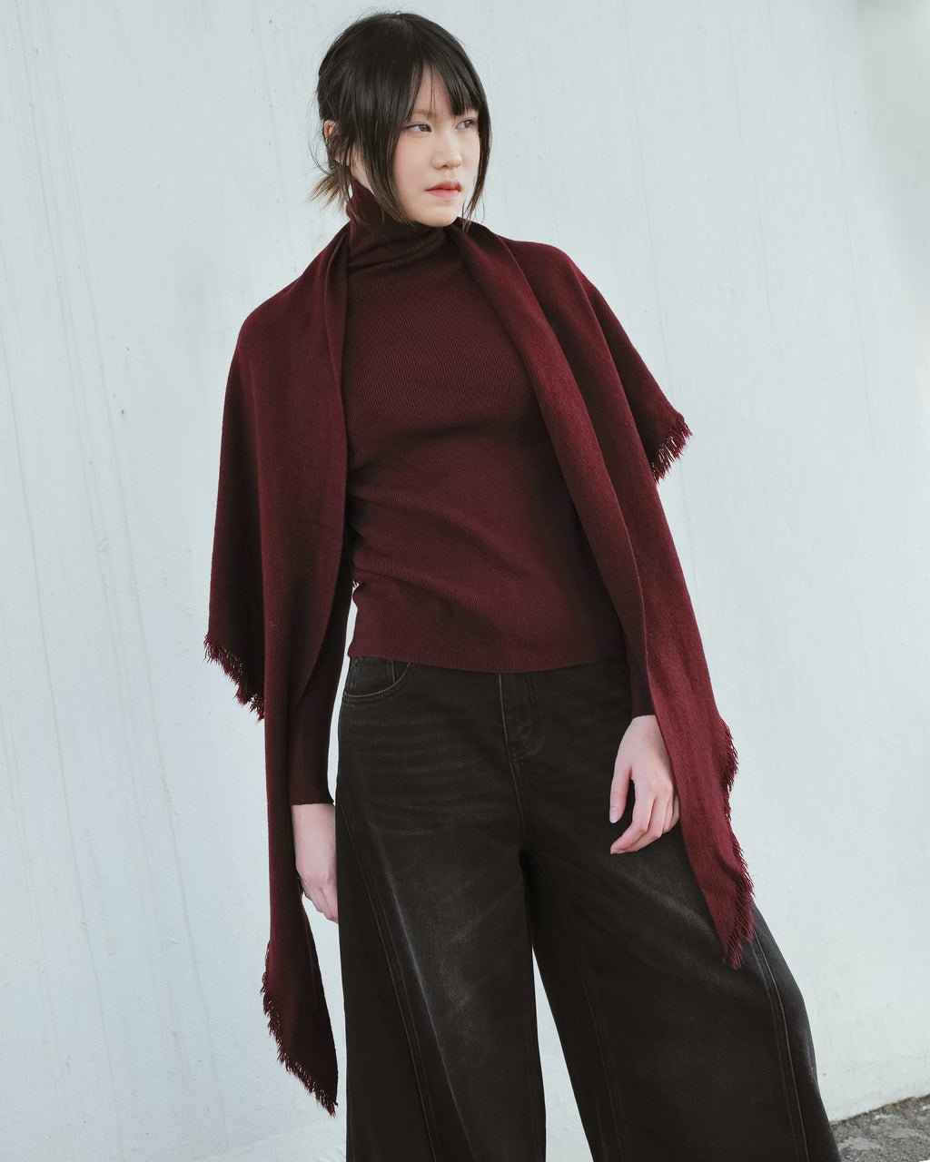 Knit Set - Turtleneck Sweater with Matching Scarf