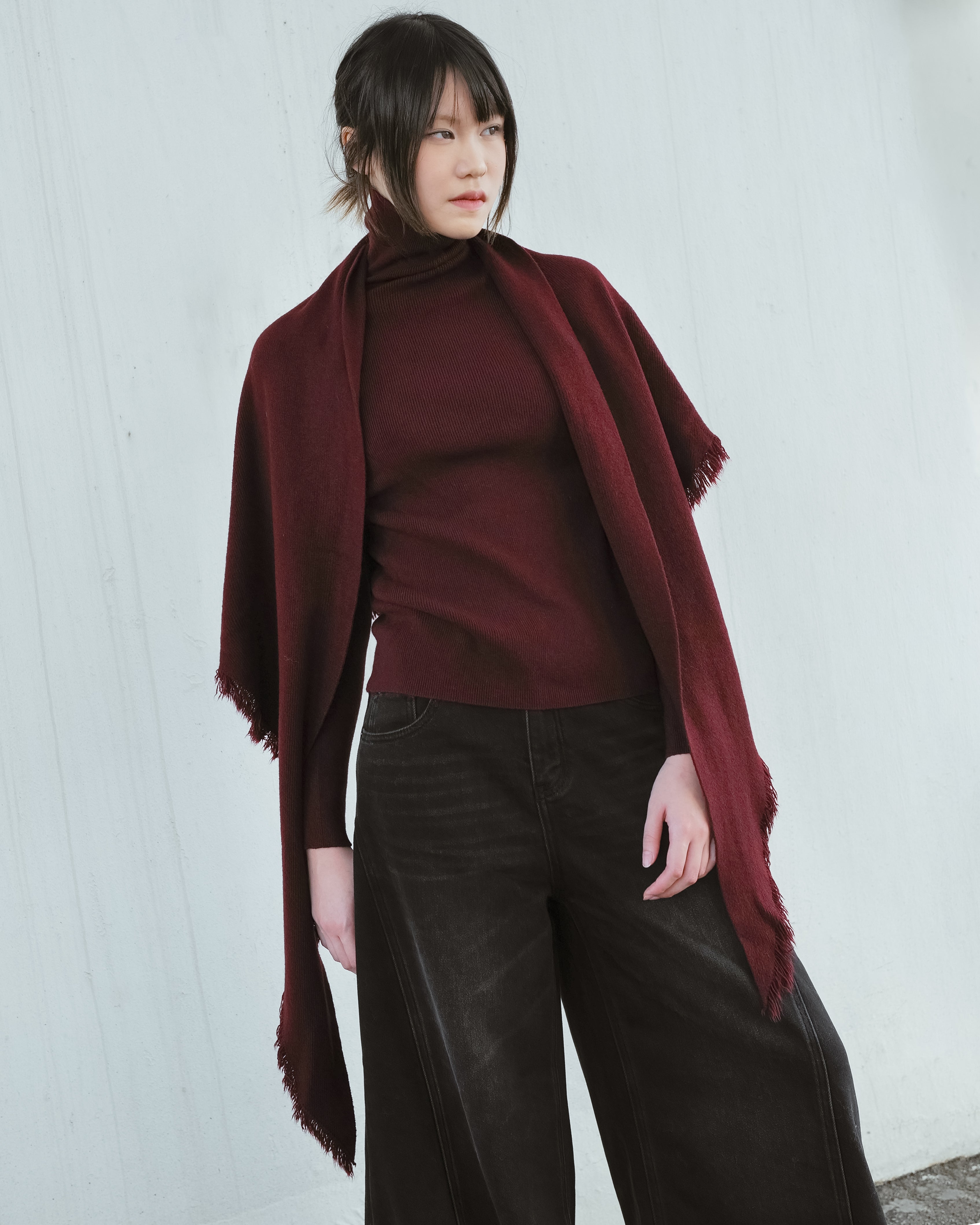 Knit Set - Turtleneck Sweater with Matching Scarf