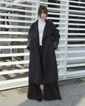 Padded Lapel Long Trench Coat